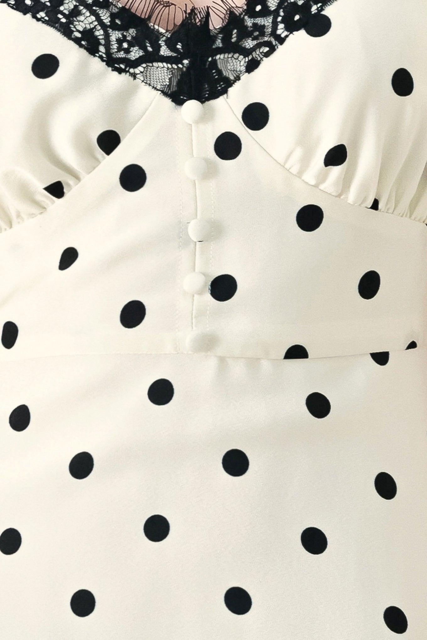 Dotty Sweetheart Woven Midi Dress