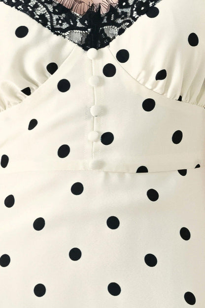 Dotty Sweetheart Woven Midi Dress