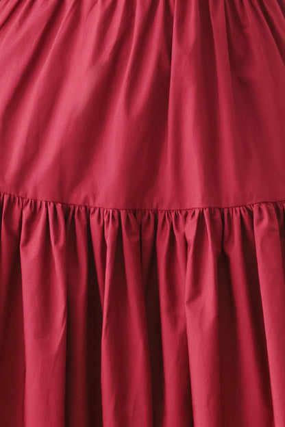 Berry Romance Woven Midi Dress