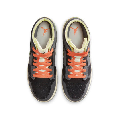 Air Jordan Grade School Retro 1 Mid Se 'Craft Anthracite Light Olive Gs' Sneakers
