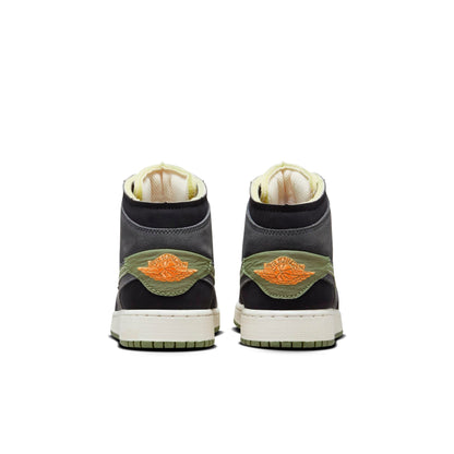 Air Jordan Grade School Retro 1 Mid Se 'Craft Anthracite Light Olive Gs' Sneakers