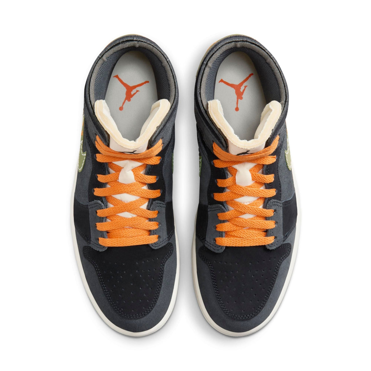 Air Jordan Men's Retro 1 Mid Se Craft 'Anthracite Light Olive' Sneakers