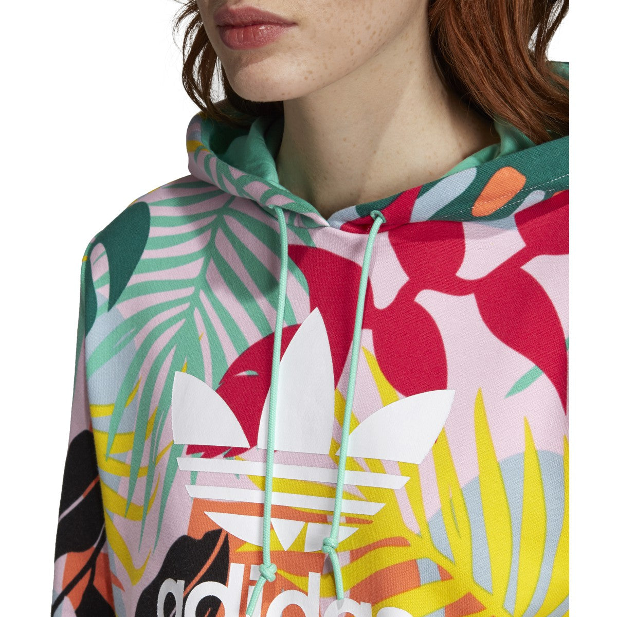 adidas Women's Originals Tropicalage Cropped Hoodie Sweaters