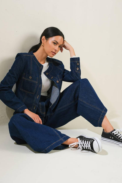 Crisp Canvas Denim Jacket