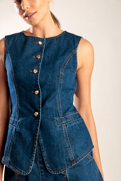 Drive-in Movie Denim Vest