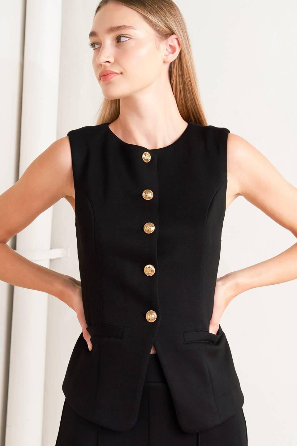 Glossy Glam Woven Vest