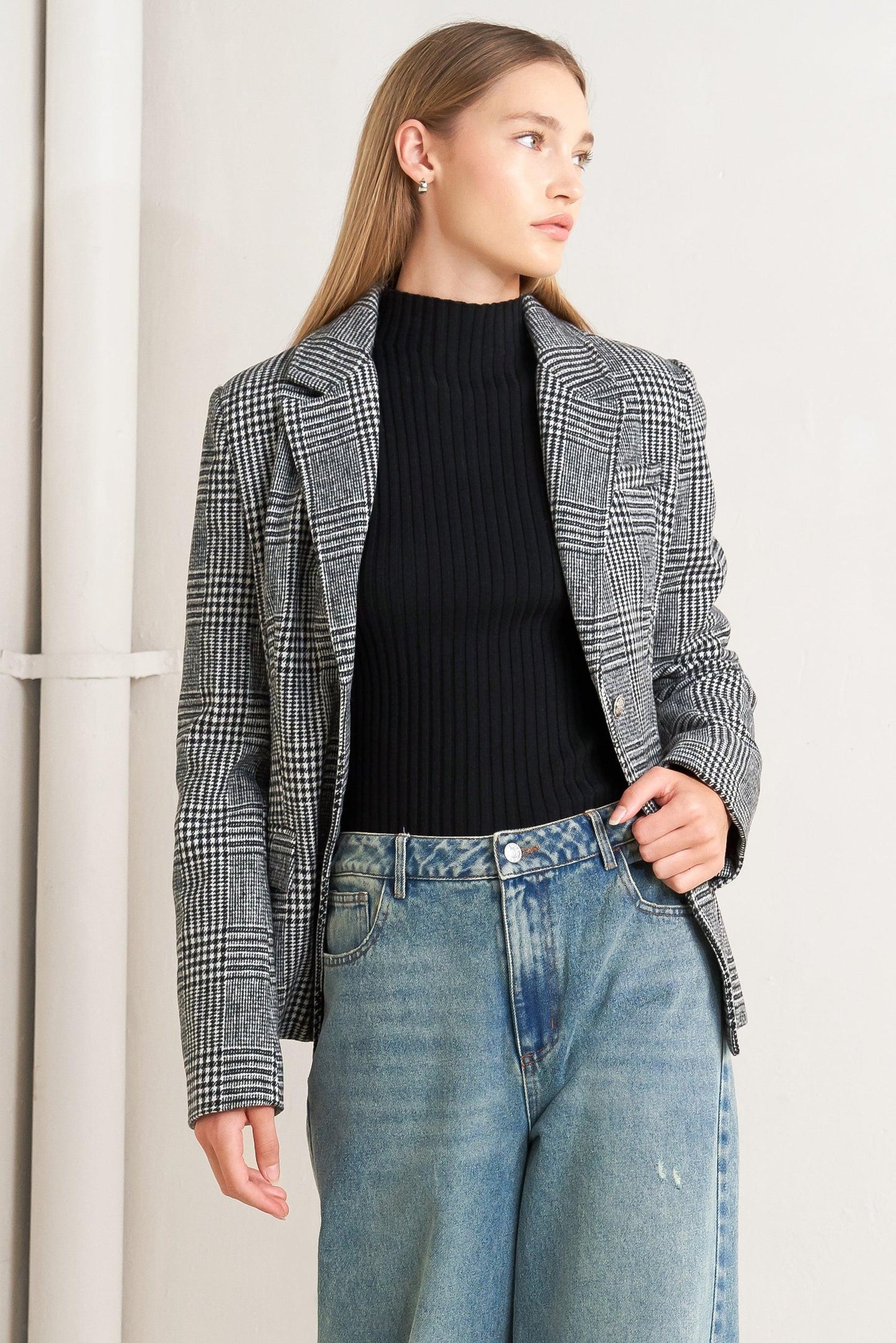 City Checkline Woolen Woven Jacket