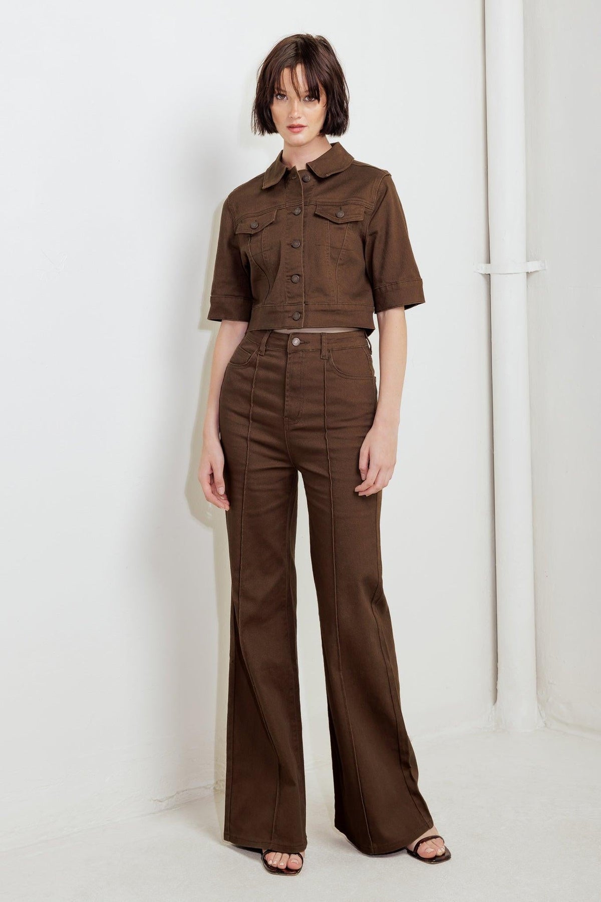Effortless Edge Brown Twill Jacket