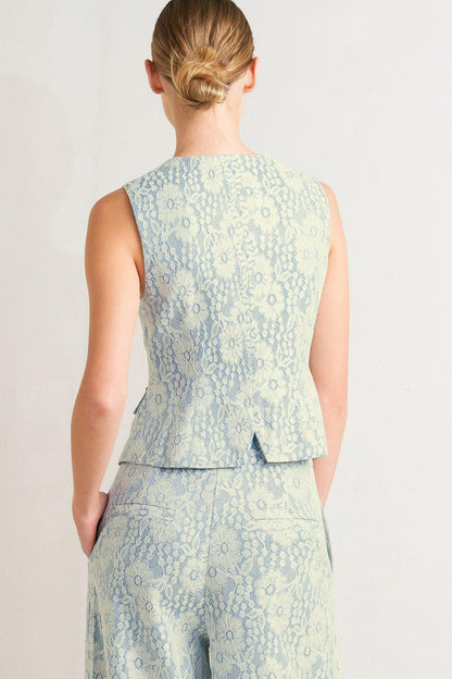 Easy Elegance Woven Lace Vest