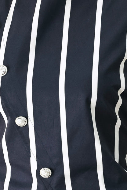 Dark Rhythm Stripe Woven Top