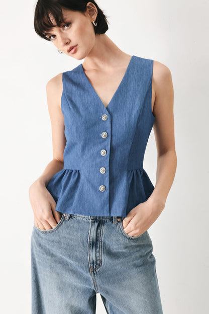Casual Romance Woven Vest