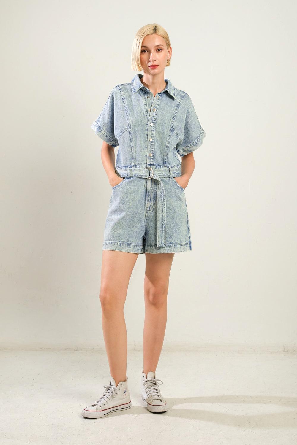 Countryside Charm Denim Romper