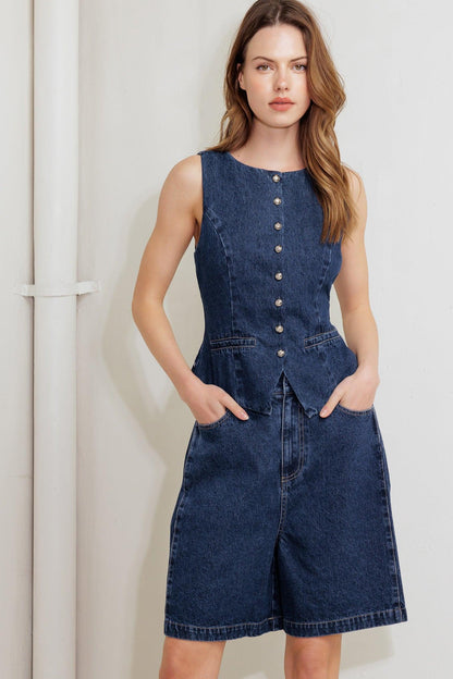 Coffee Petal Denim Short