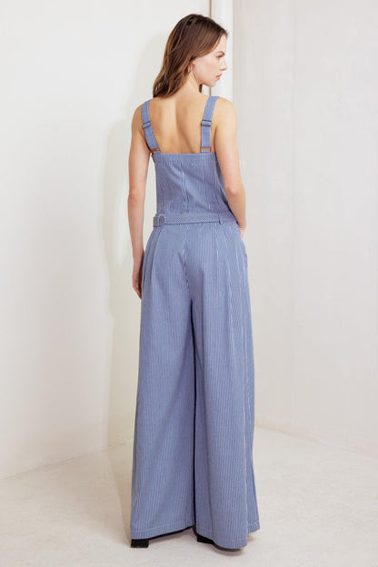 Fresh Petal Blue Woven Jumpsuit