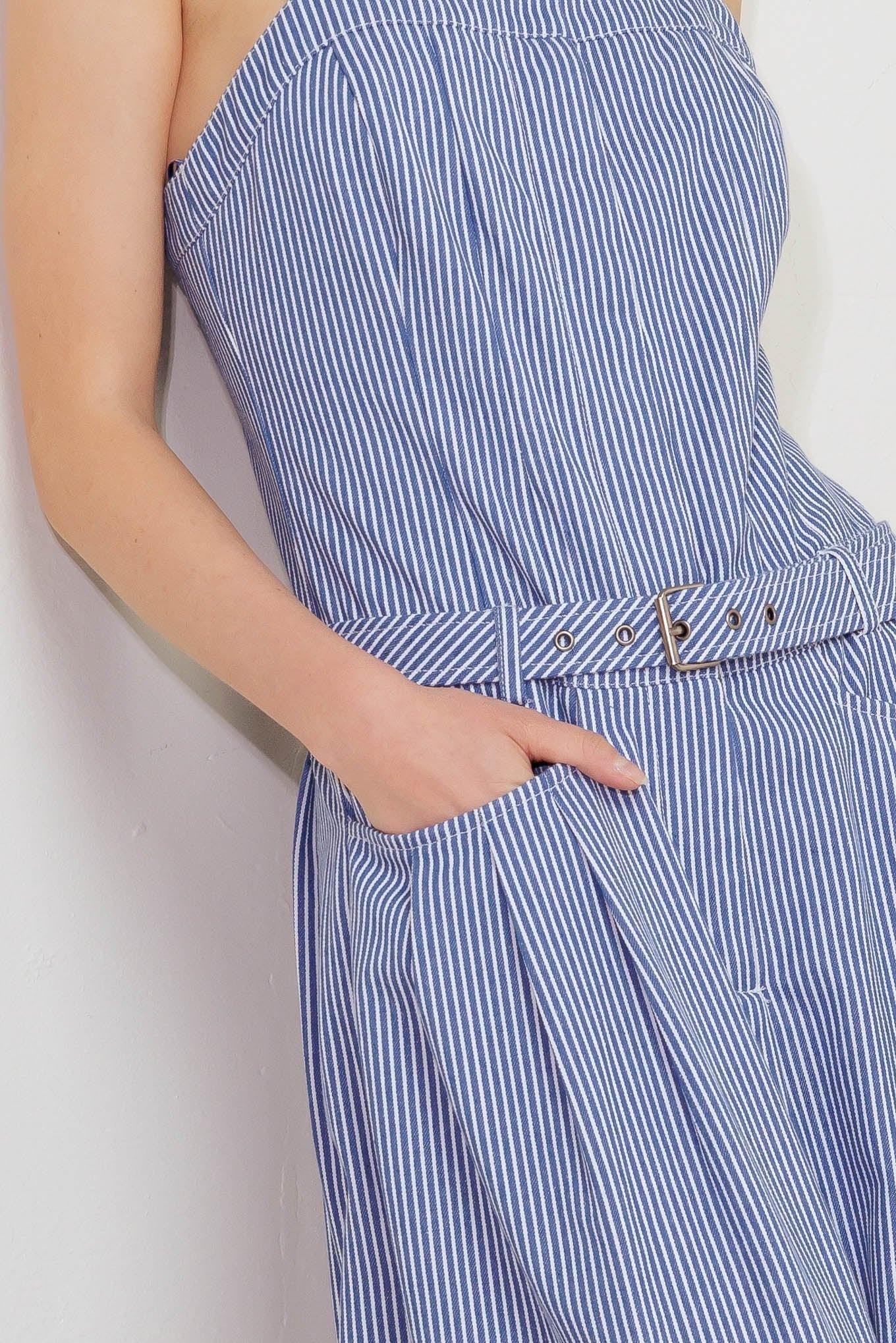 Fresh Petal Blue Woven Jumpsuit
