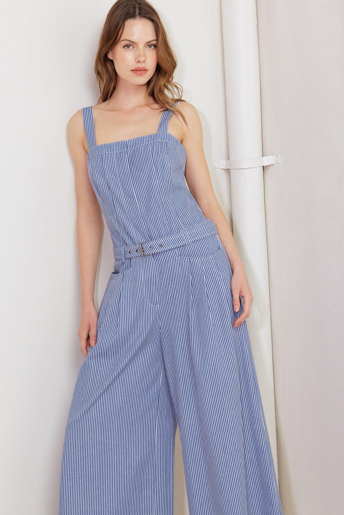 Fresh Petal Blue Woven Jumpsuit