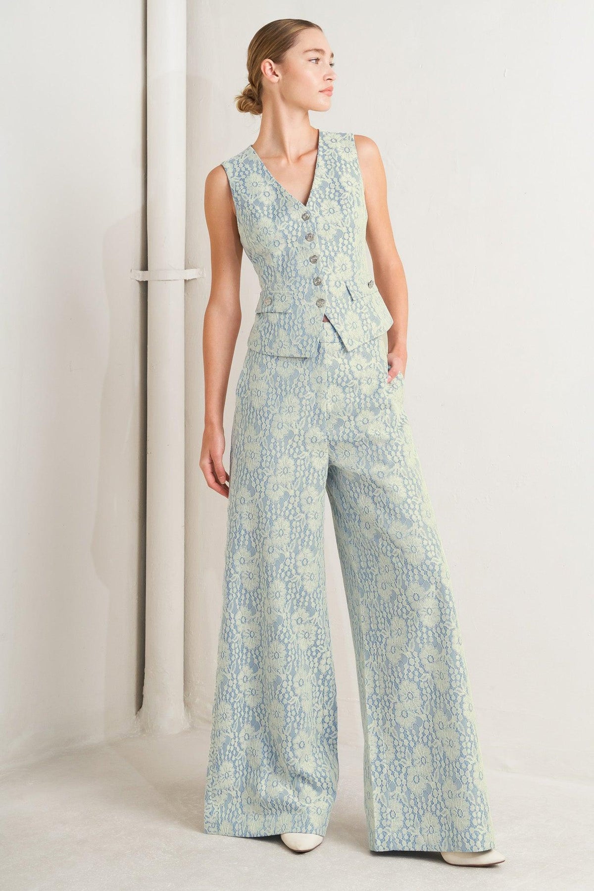 Easy Elegance Woven Lace Pants