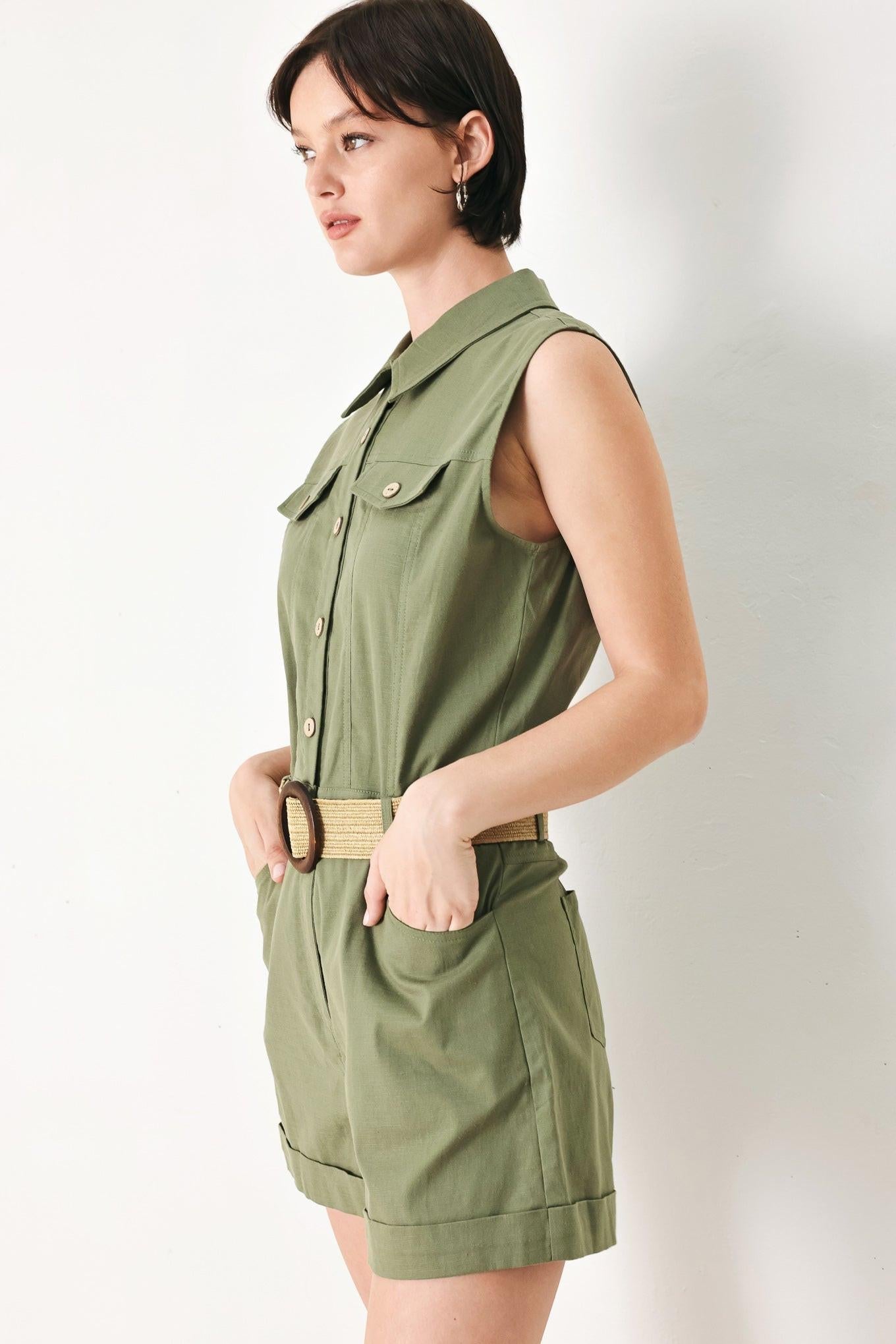 Cutie Explorer Woven Romper