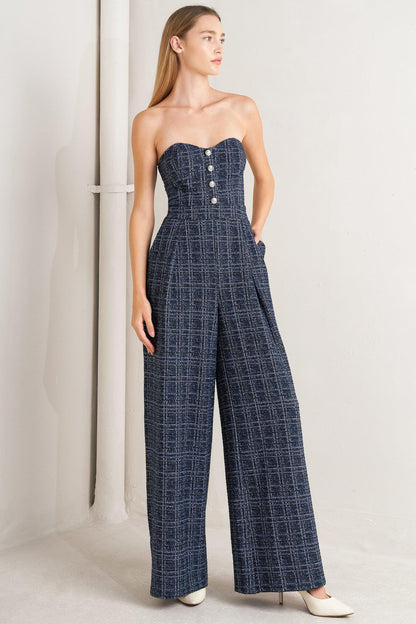 Elegant Party Tweed Jumpsuit