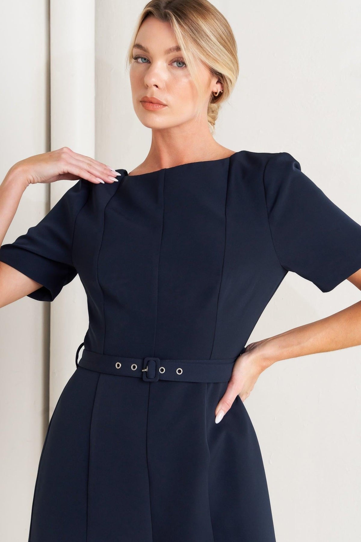 Forever Flattering Navy Woven Jumpsuit