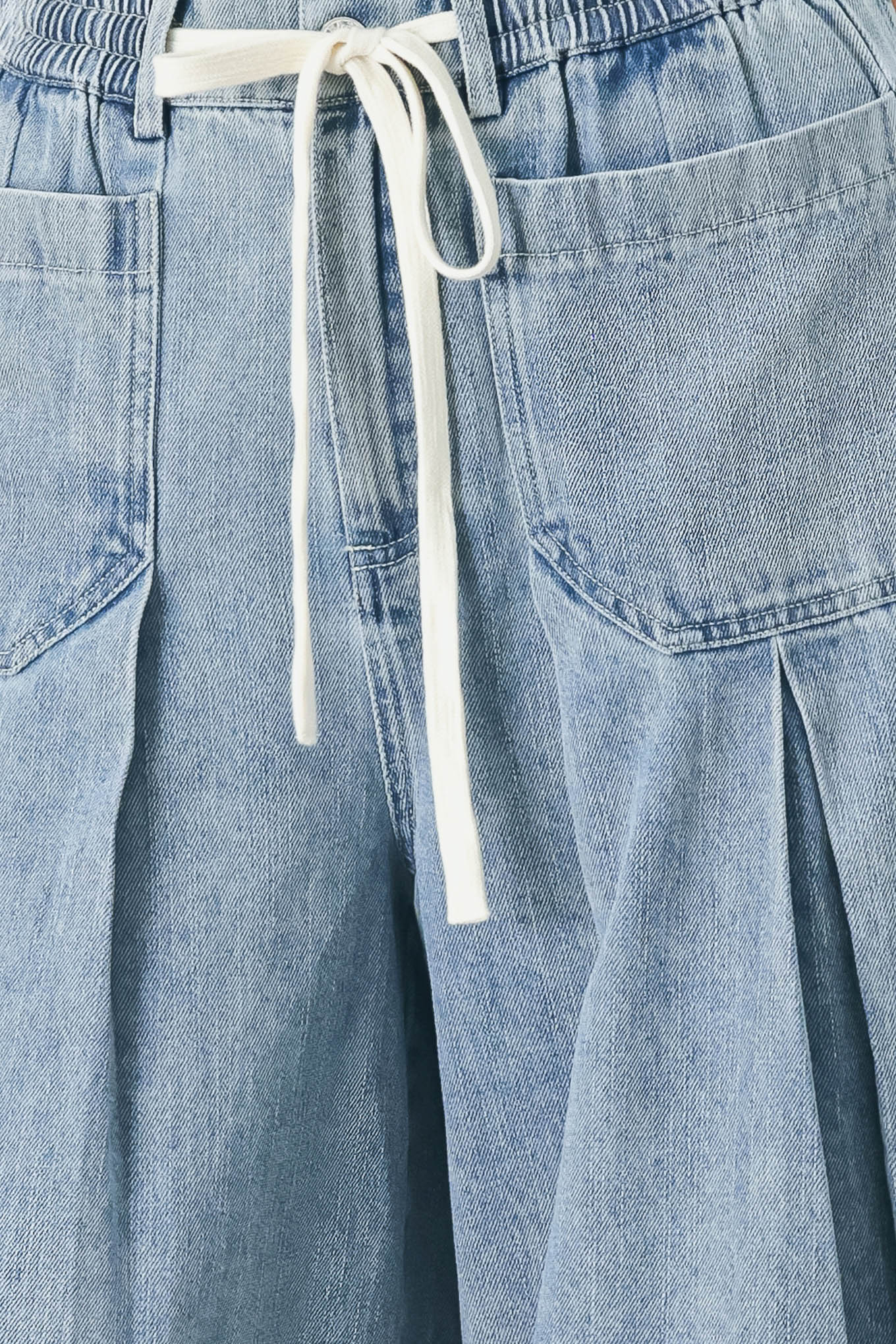 Cloud Wash Palazzo Denim Pants