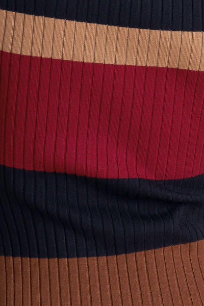 Fall Rhythm Color Blocked Midi Sweater Dress