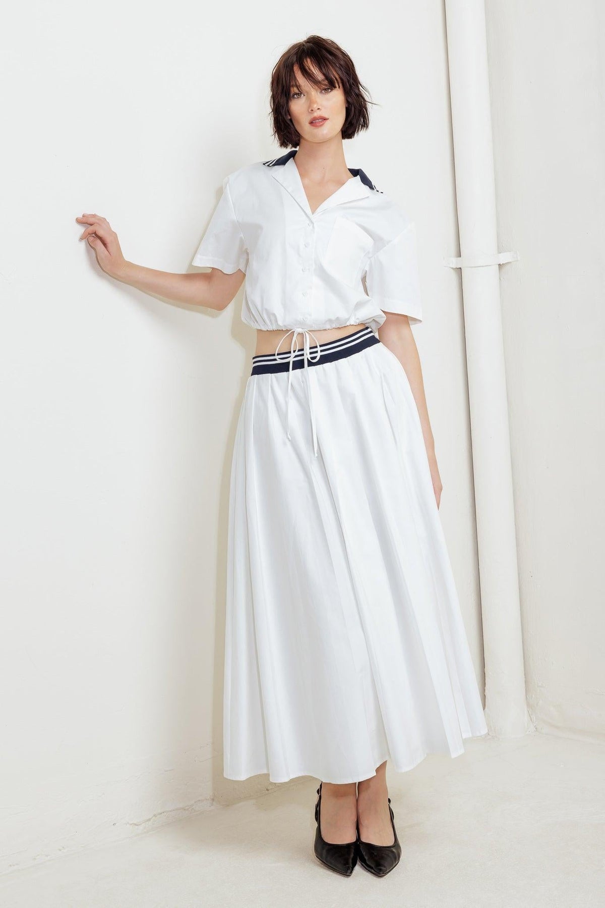 Coastal Collar Woven Crop Top