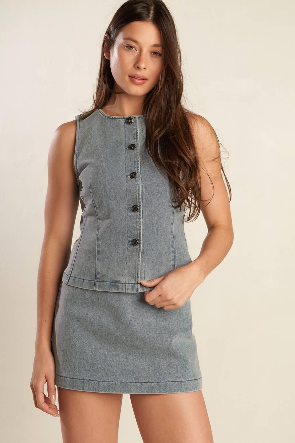 Daisy Date Denim Vest