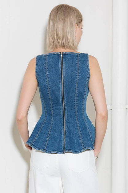 Enduring Spark Blue Denim Top