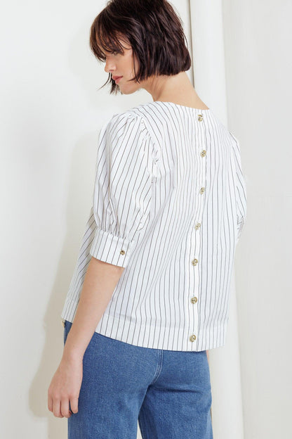 Cocoon Hour White Woven Top