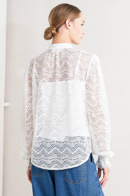 Cloud Romance Woven Lace Top