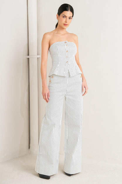 Effortless Form Stripe Woven Twill Top