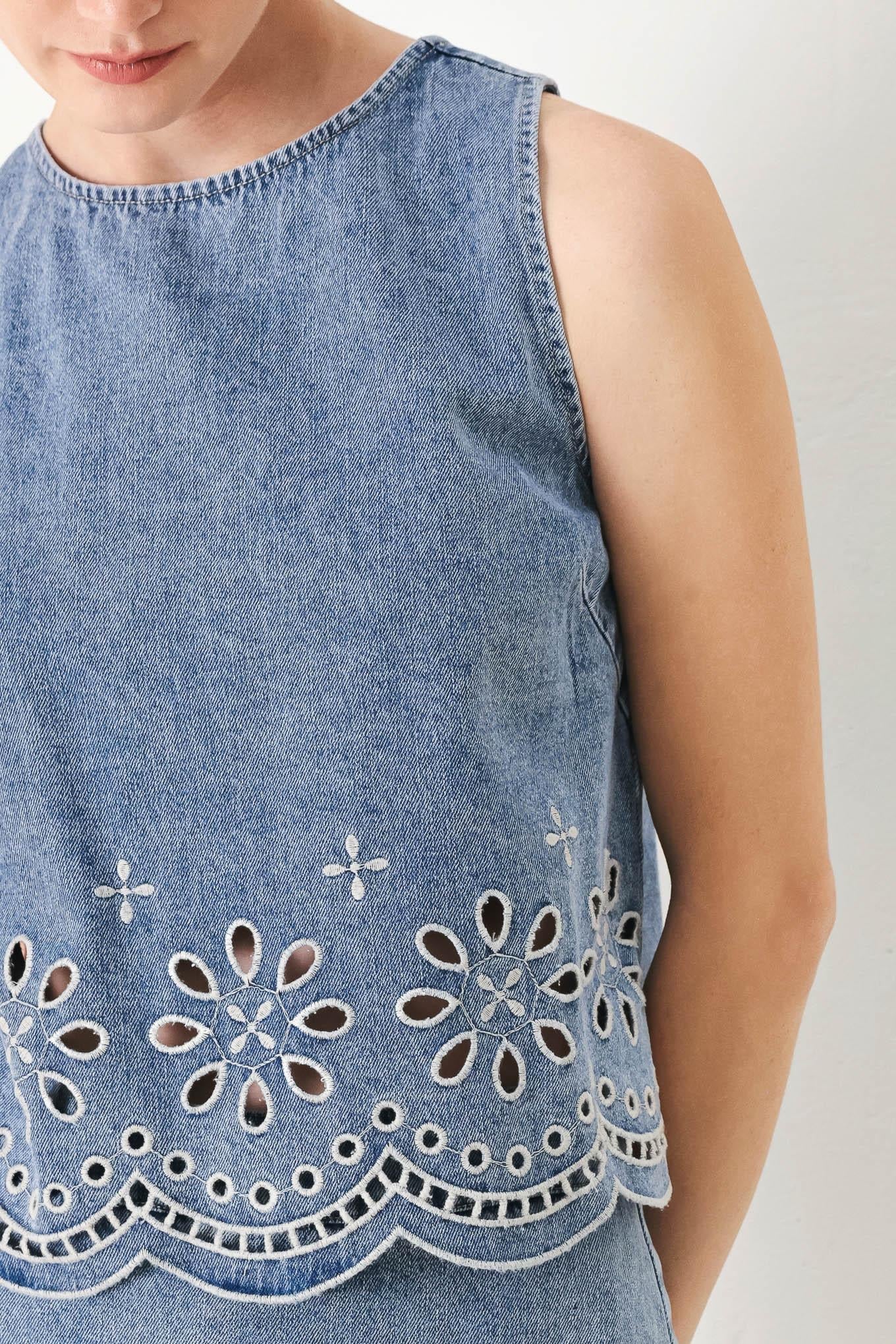 Floral Love Denim Top