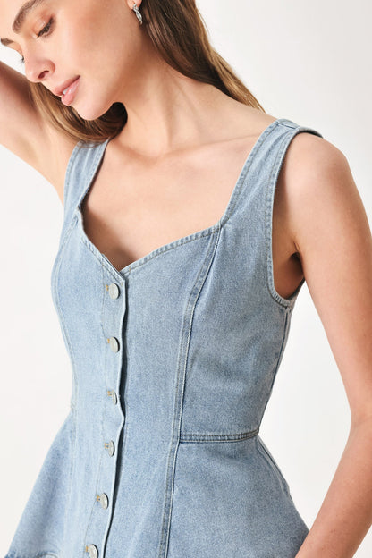 Blossom Blue Denim Top