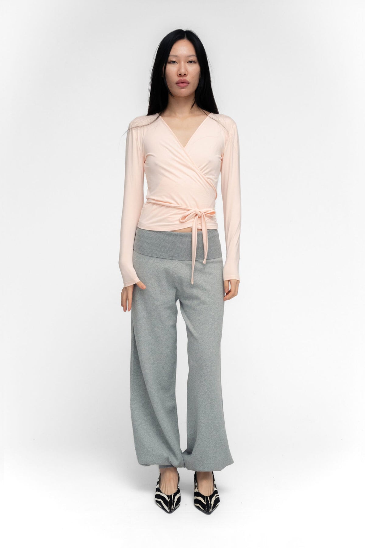 Ballerina Wrap Top in Powder Pink