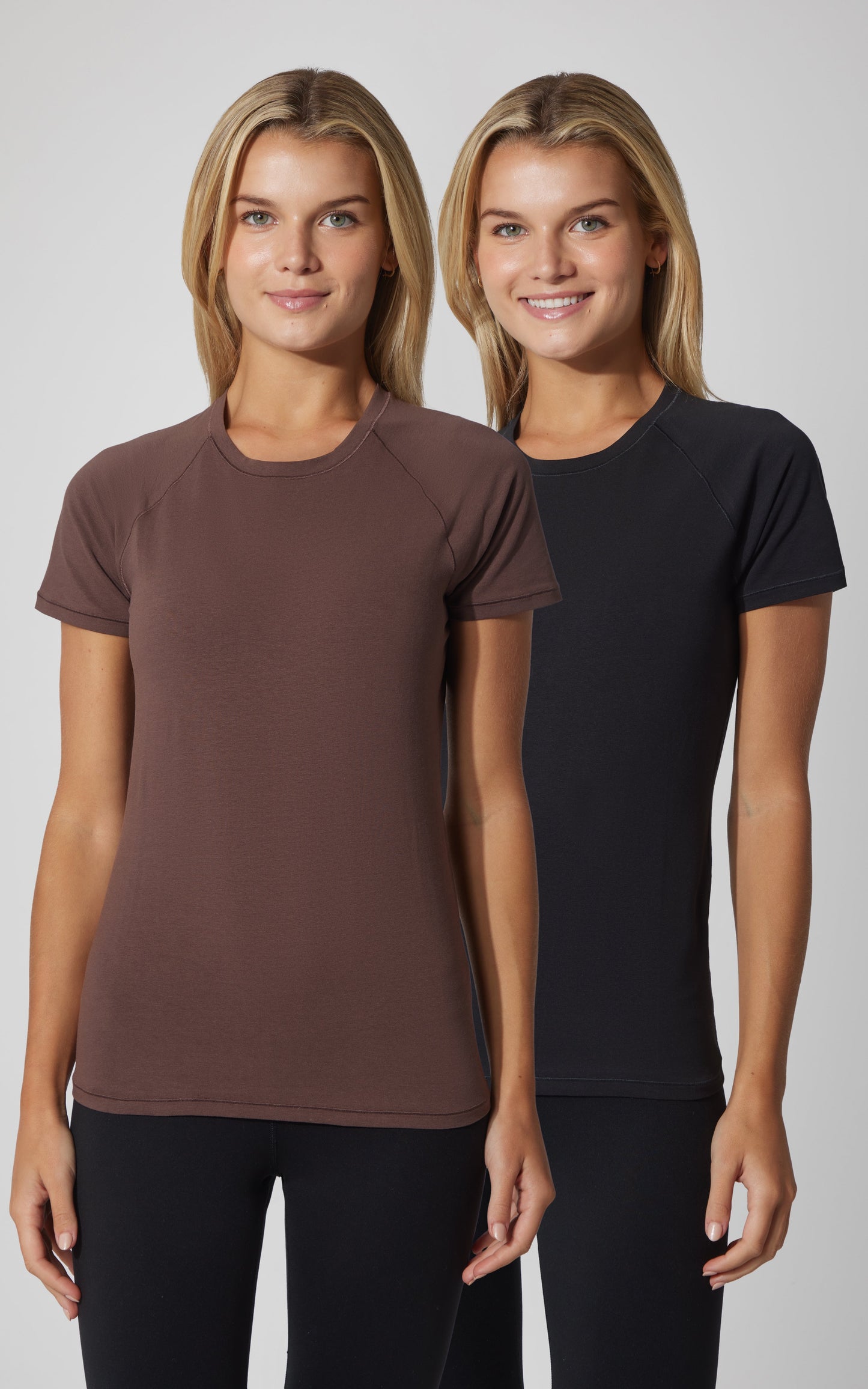 90 Degree by Reflex 2 PK Vintage Cotton Crew Neck Short Sleeve Top