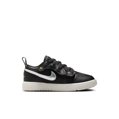 Air Jordan Preschool Retro 1 Low Alt Se 'Black Silver Sail Gold Ps' Sneakers