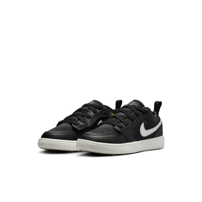 Air Jordan Preschool Retro 1 Low Alt Se 'Black Silver Sail Gold Ps' Sneakers