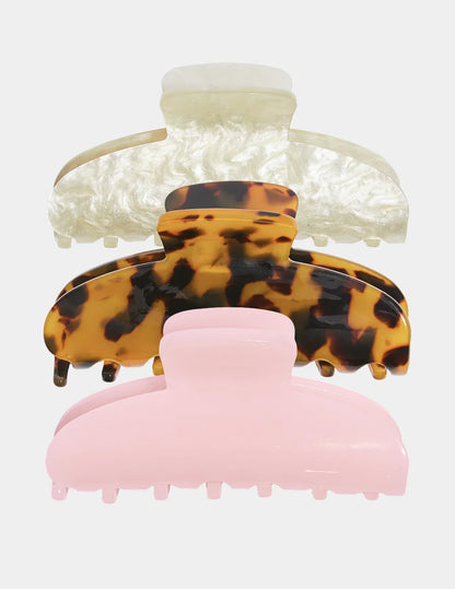 Faux Marble Hair Clip 3-Pack