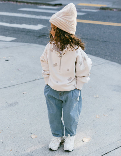 Elevated Faith Floral Kids Half-Zip