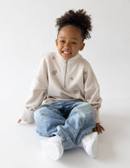Elevated Faith Floral Kids Half-Zip