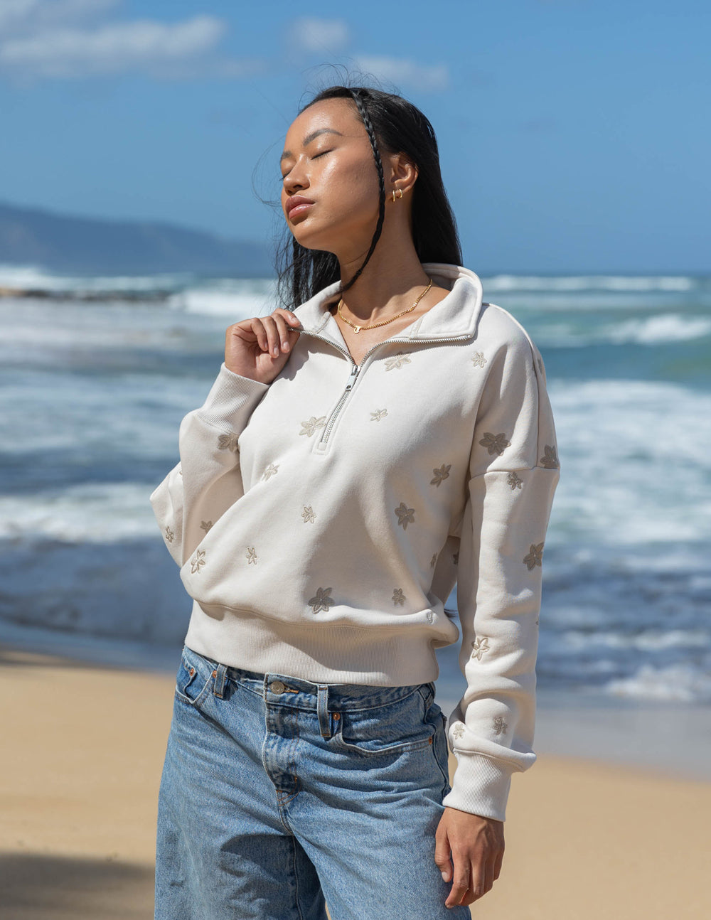 Elevated Faith Floral Women's Half-Zip