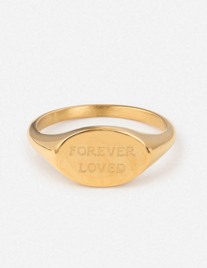Elevated Faith Forever Loved Oval Signet Ring