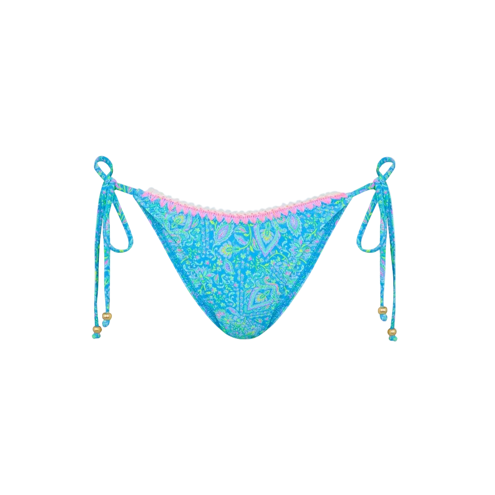 Kulani Kinis Crochet Dipped Cheeky Tie Bikini Bottom - Stargaze