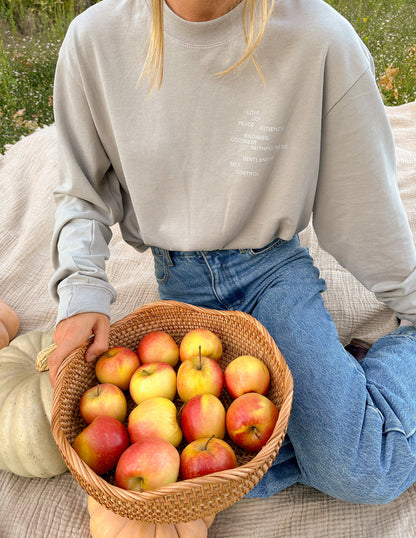 Elevated Faith Fruit of the Spirit Grey LS Unisex Tee