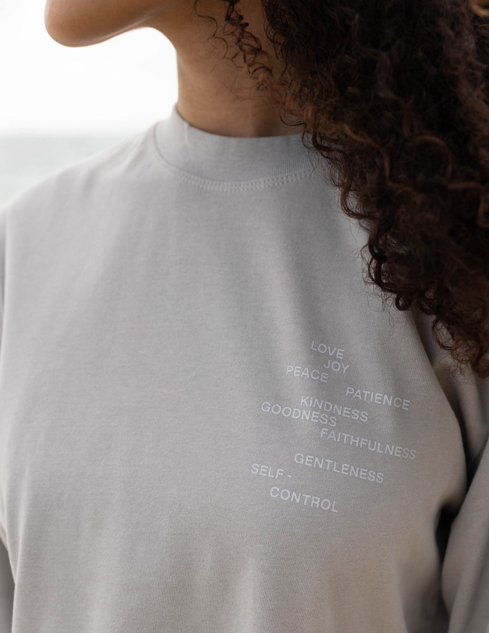 Elevated Faith Fruit of the Spirit Grey LS Unisex Tee