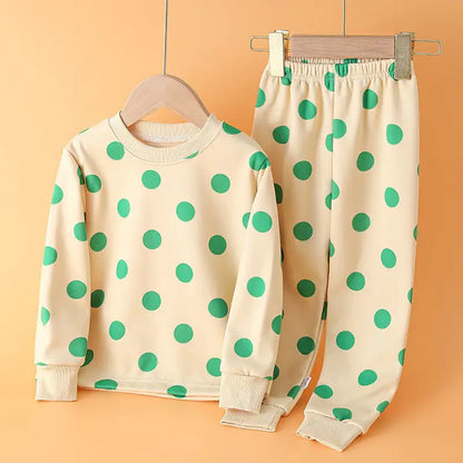 Boys' Cartoon Print Long Sleeve Pajama Set for Kids
