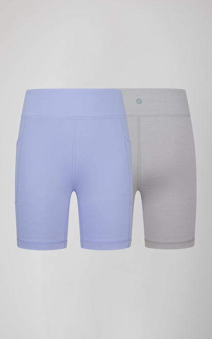 90 Degree by Reflex Girls 2 PK Interlock Side Pocket + Basic Bike Short
