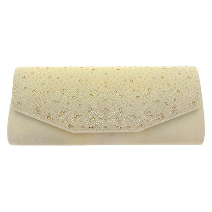 Bling Solid Rectangle Evening Clutch Crossbody Bag