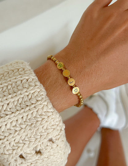 Elevated Faith Gold WWJD Letter Bracelet